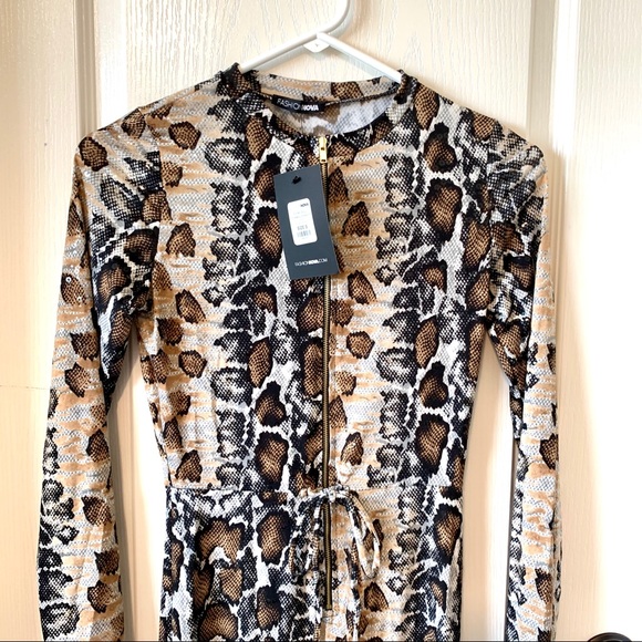 snakeskin jumpsuit fashion nova